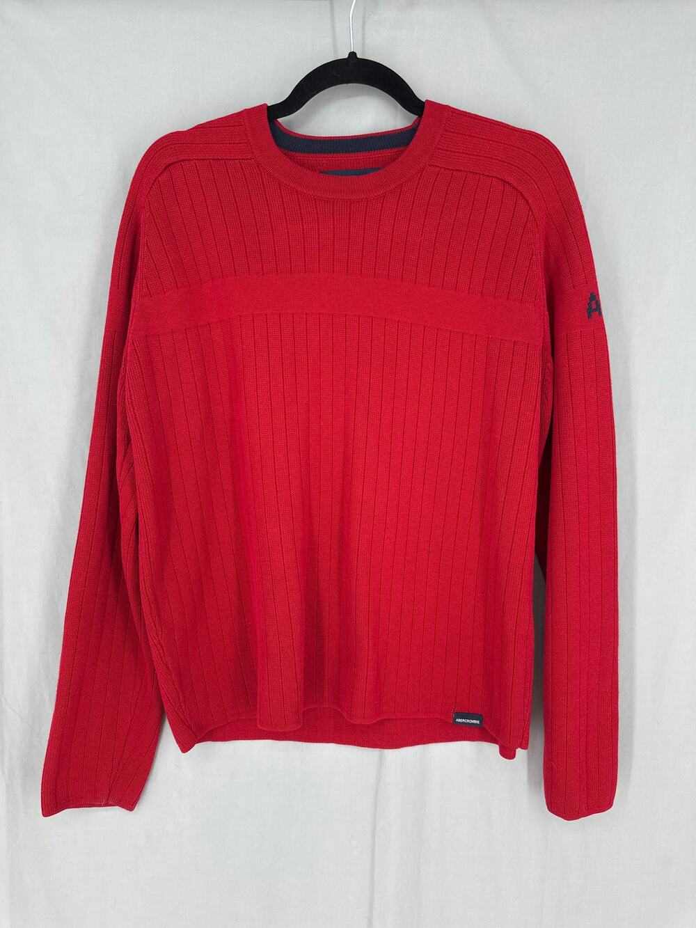 90s Vintage Abercrombie Fitch Sweater Mens Medium Red Pullover Y2K Skater Grunge